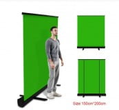 Экран фон-хромакей PYNSSEU 150 см * 200 см для фотостудии складной зеленый